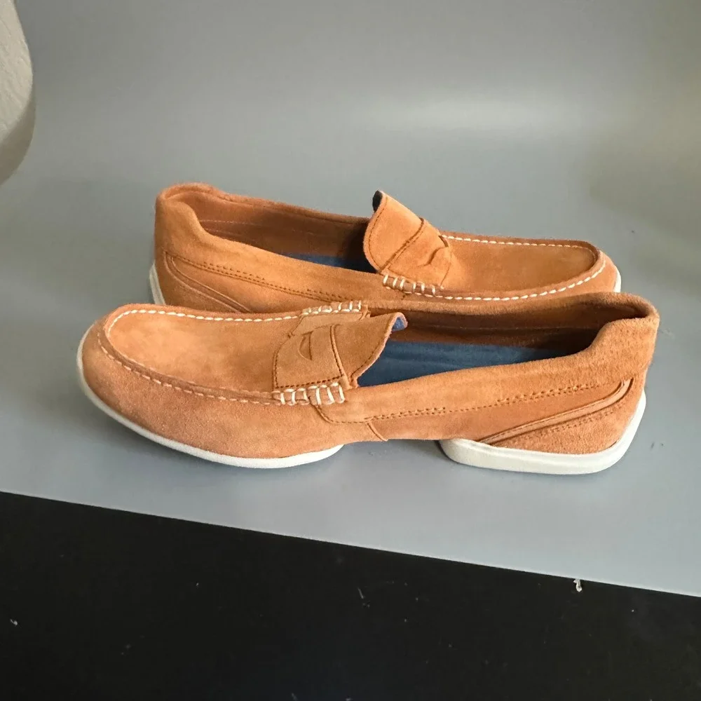 Rockport Mens Adiprene by Adidas Burnt Orange Suede Penny Loafers Size 12